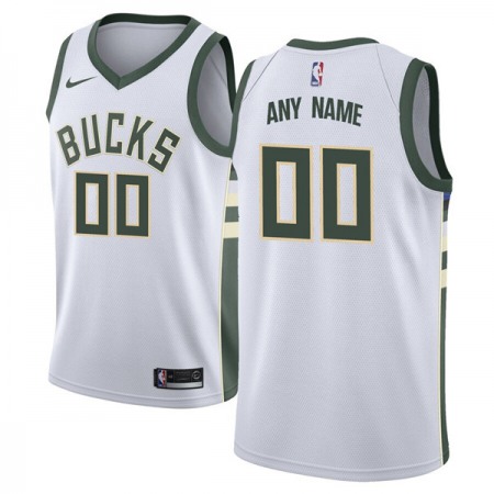 Men's Milwaukee Bucks White Customized Stitched NBA Jersey