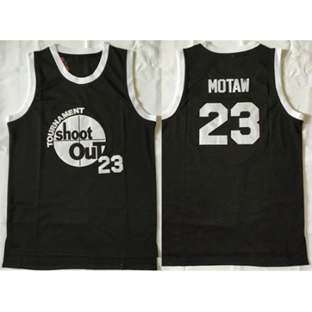 Tournament Shoot Out #23 Motaw Black Stitched Basketball Jersey