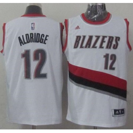 Blazers #12 LaMarcus Aldridge Stitched White NBA Jersey