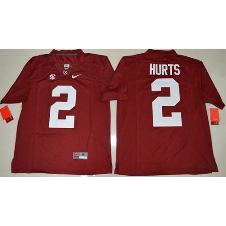 Crimson Tide #2 Jalen Hurts Red Limited Stitched NCAA Jersey