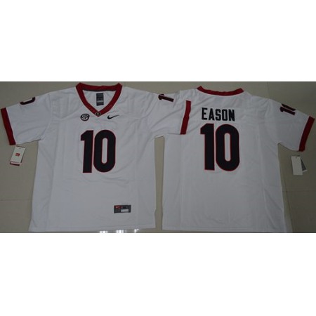 Bulldogs #10 Jacob Eason White Limited Stitched NCAA Jersey