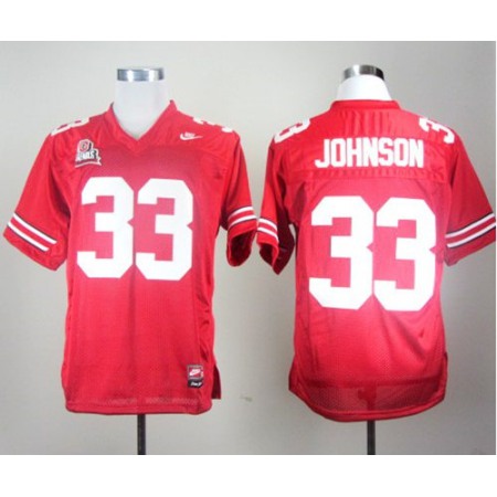 Buckeyes #33 Red Stitched NCAA Jersey