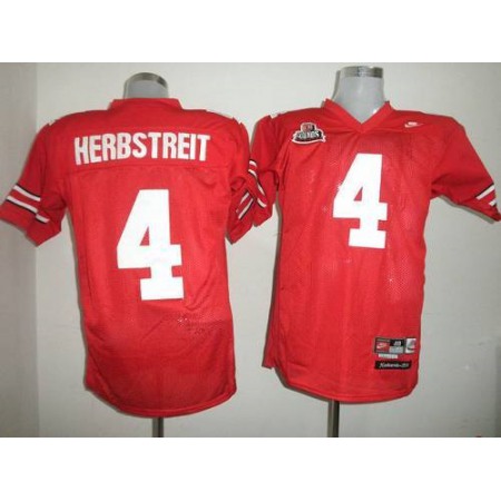 Buckeyes #4 Kirk Herbstreit Red Stitched NCAA Jersey