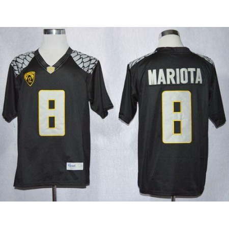 Ducks #8 Marcus Mariota Black Limited Stitched NCAA Jersey