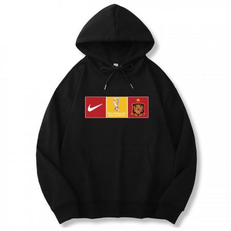 Men's Spain World Cup Soccer Hoodie Black