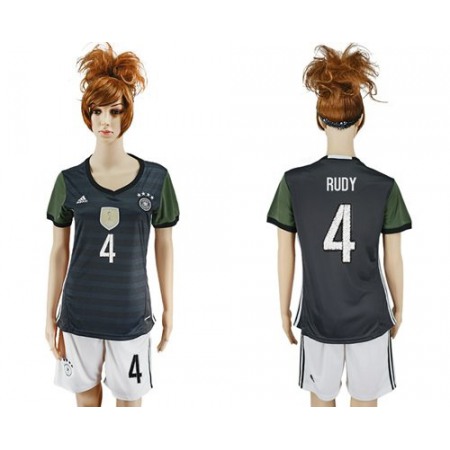 Women's Germany #4 Rudy Away Soccer Country Jersey