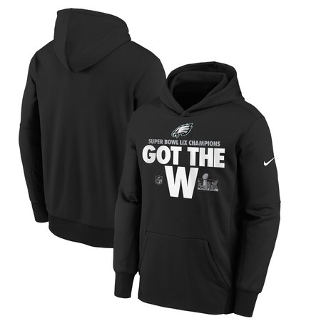 Youth Philadelphia Eagles Nike Black Super Bowl LIX Champions Parade Pullover Hoodie