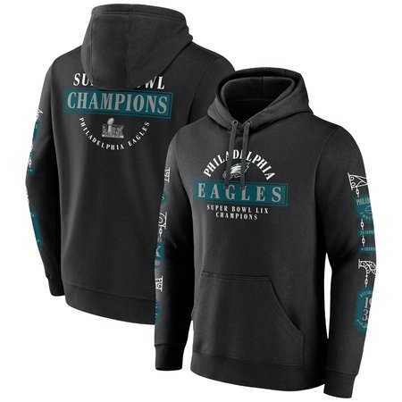 Men's Philadelphia Eagles Black Super Bowl LIX Champions Pullover Hoodie