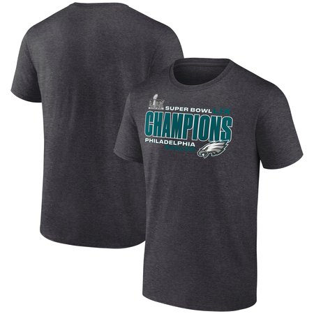 Men's Philadelphia Eagles Heather Charcoal Super Bowl LIX Champions Under The Lights T-Shirt