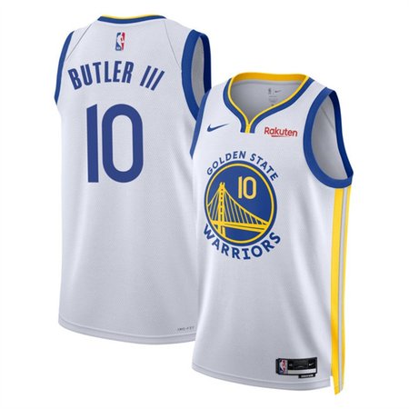 Men's Golden State Warriors #10 Jimmy Butler III White 2025 Association Edition Swingman Stitched Basketball Jersey