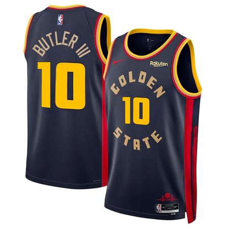 Men's Golden State Warriors #10 Jimmy Butler III Navy 2025 City Edition Stitched Basketball Jersey