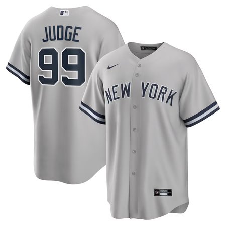 Men's New York Yankees #99 Aaron Judge Gray Big & Tall Road Replica Player Jersey