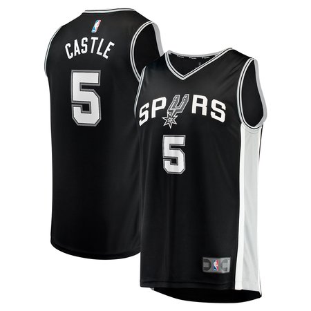 Men's San Antonio Spurs Stephon Castle Black 2024 NBA Draft Fast Break Player Jersey - Icon Edition