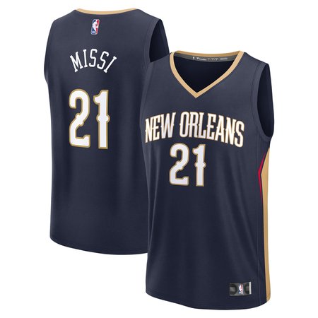 Men's New Orleans Pelicans Yves Missi Navy 2024 NBA Draft Fast Break Player Jersey - Icon Edition