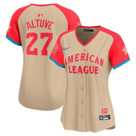 Women's American League Jose Altuve Nike Cream 2024 MLB All-Star Game Limited Player Jersey