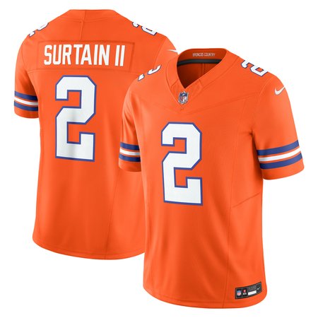 Men's Denver Broncos Patrick Surtain II Nike Orange Alternate Mile High Collection 1977 Throwback Vapor F.U.S.E. Limited Jersey