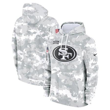 Men's San Francisco 49ers Nike Arctic Camo 2024 Salute to Service Club Fleece Pullover Hoodie