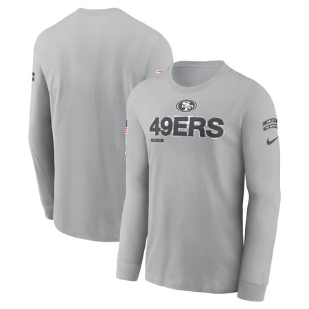 Men's San Francisco 49ers Nike Gray 2024 Salute To Service Long Sleeve T-Shirt