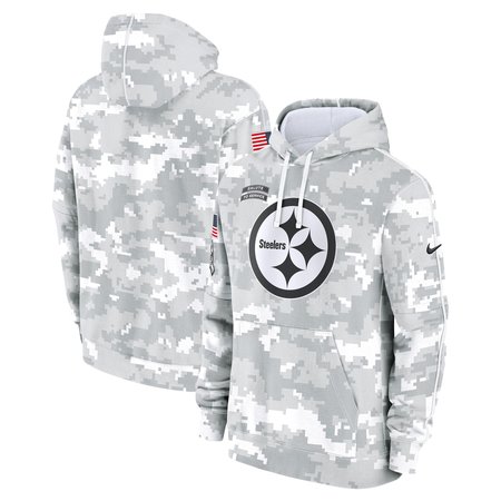 Men's Pittsburgh Steelers Nike Arctic Camo 2024 Salute to Service Club Fleece Pullover Hoodie