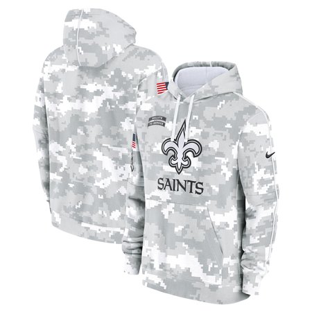 Men's New Orleans Saints Nike Arctic Camo 2024 Salute to Service Club Fleece Pullover Hoodie