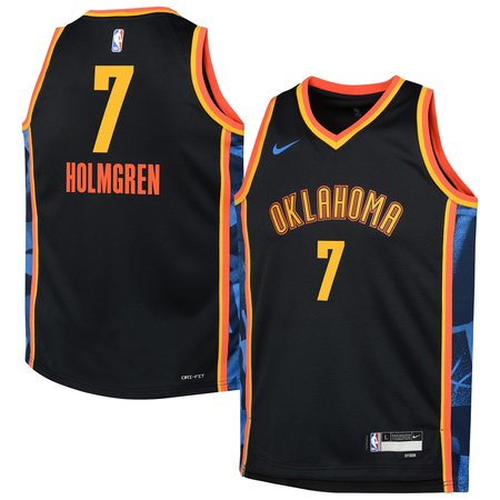 Youth Oklahoma City Thunder Chet Holmgren Nike Black 2024/25 Swingman Player Jersey - City Edition