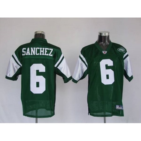 Jets #6 Mark Sanchez Green Stitched Youth NFL Jersey