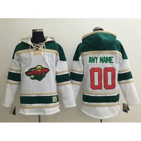 Men's Minnesota Wild White Stitched NHL Custom Hoodie