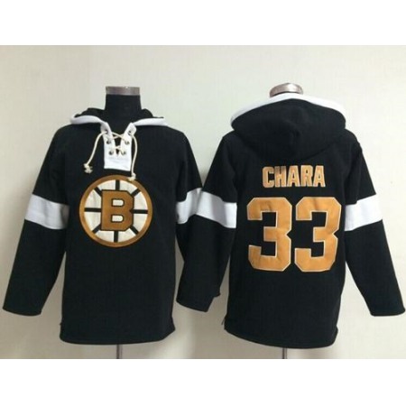 Bruins #33 Zdeno Chara Black NHL Pullover Hoodie