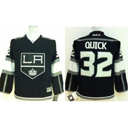 Kings #32 Jonathan Quick Black Home Stitched Youth NHL Jersey