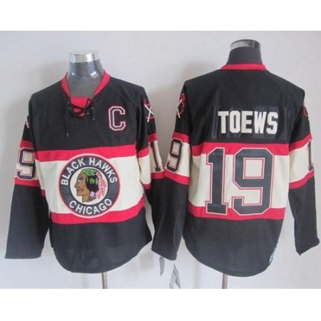 Blackhawks #19 Jonathan Toews Black Third CCM Stitched NHL Jersey